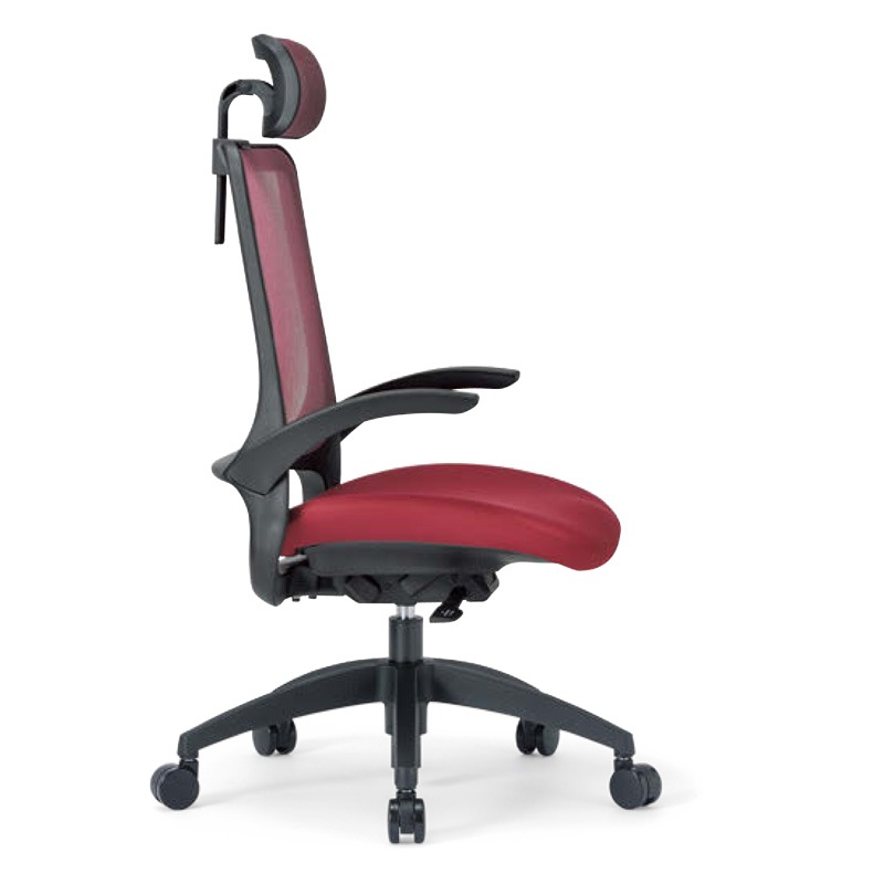 ヘッドレスト付き肘付きタイプ 樹脂脚 MS-1615HBK(F12)