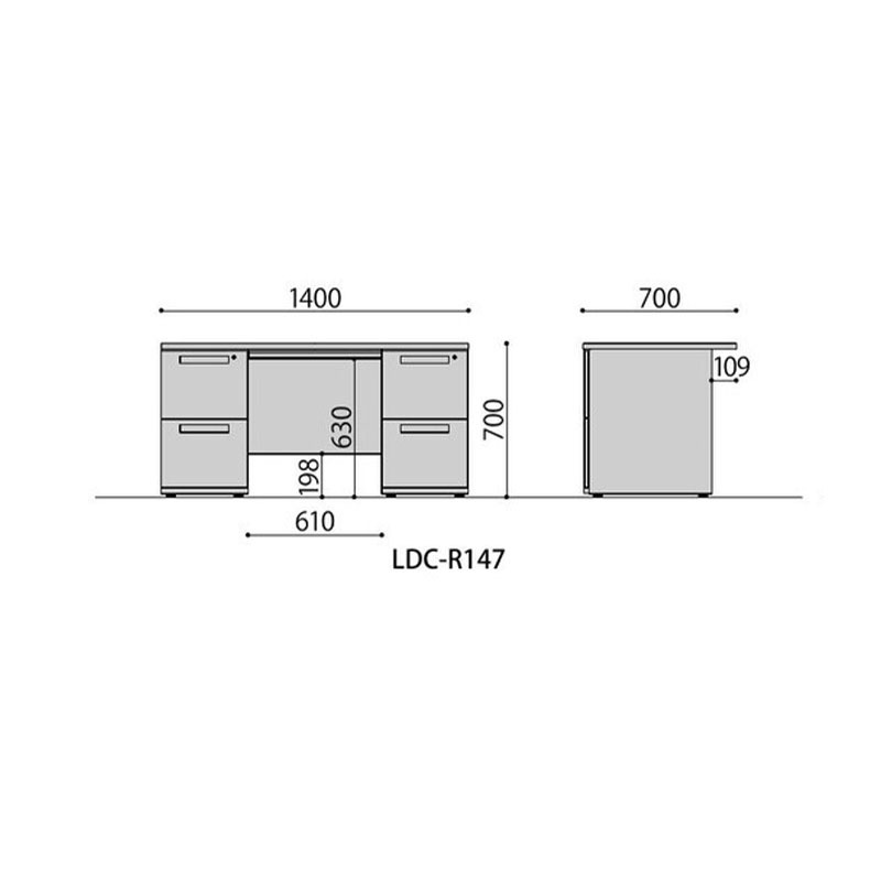 両袖机　LDC-R147-LR23