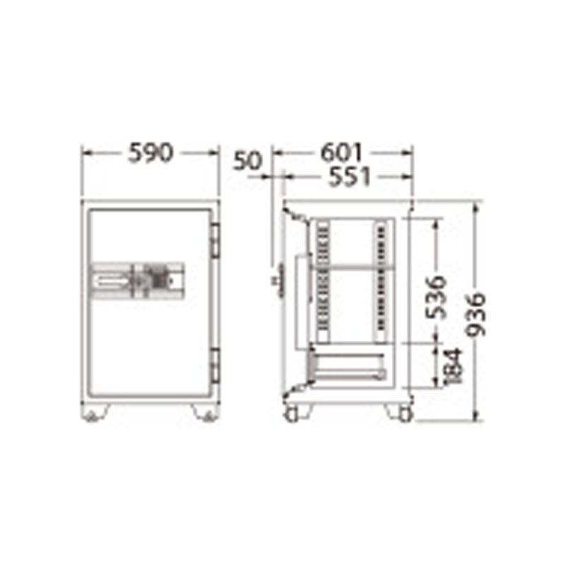 大型耐火金庫 700シリーズ テンキー式 701EKG