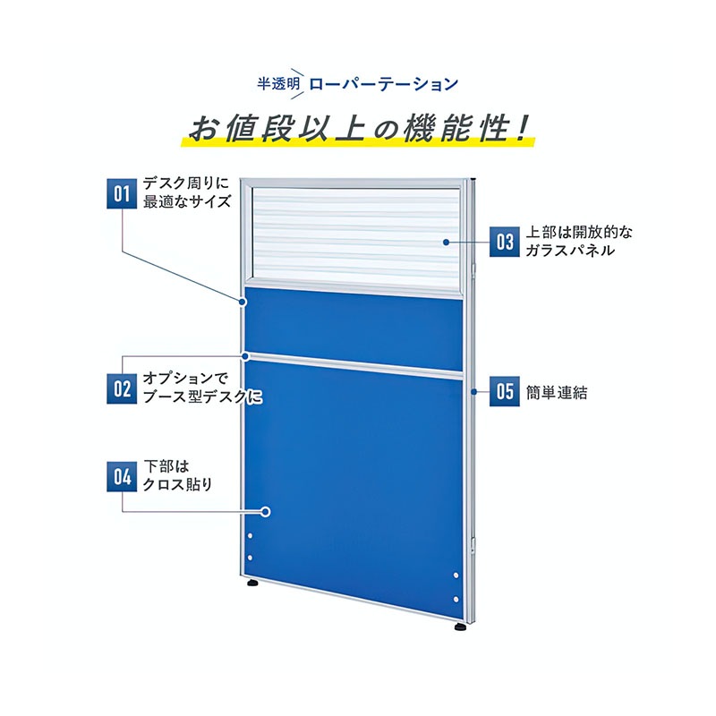 ガラス型パーテーション（H1200×W800）  PNG0812