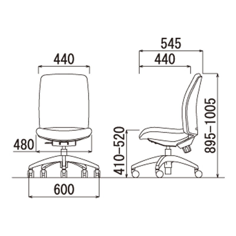 ミドルバック肘なしタイプ OA-2125（FG3）（VG1）