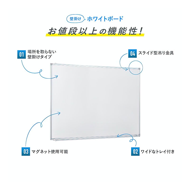 壁掛けホワイトボード(無地)(W1200×H905) WK-1290