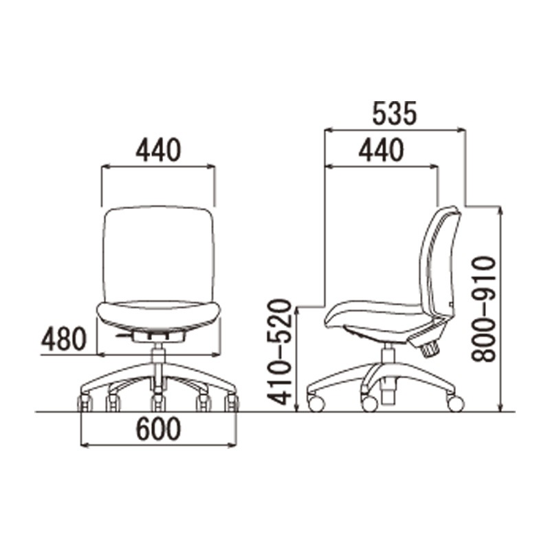 ローバック肘なしタイプ OA-2105（FG3）（VG1）