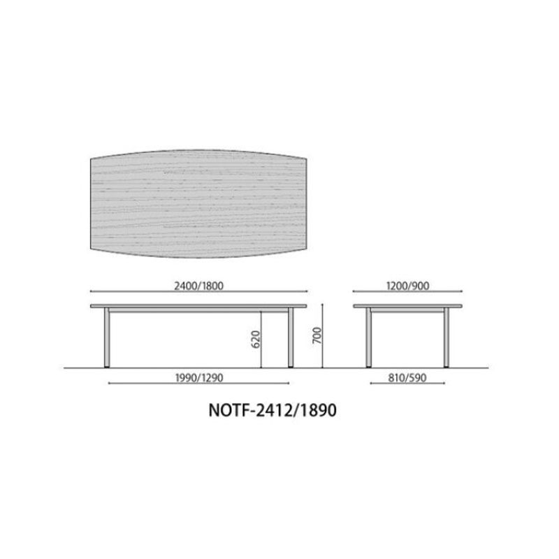 大型会議テーブル（舟形）　NOTF-2412
