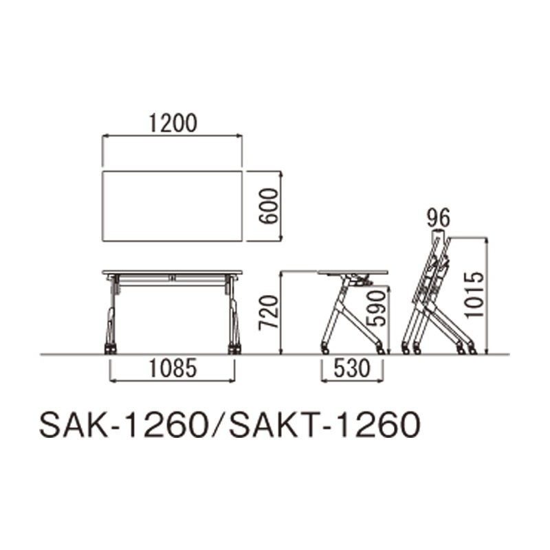 SAKTテーブル(棚付き・パネルなしタイプ)SAKT-1260(M4)