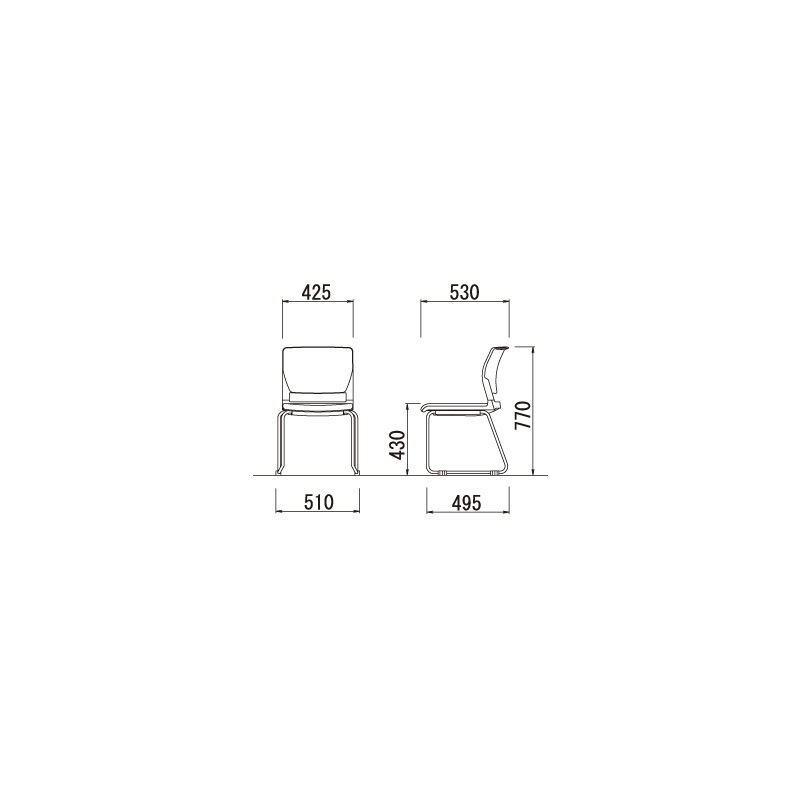 肘なしループ脚タイプ MC-251G グレーシェル