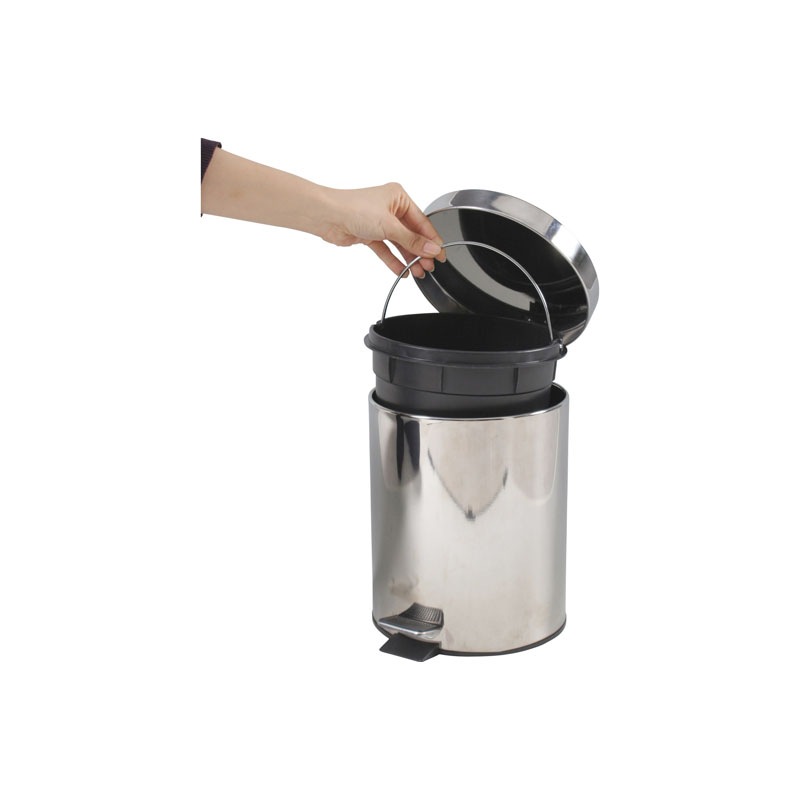 【セット数:4pcs】ステンレス ラウンドペダルペール ５Ｌ [C/D:78831]