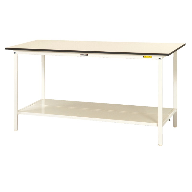 ワークテーブル　150シリーズ　固定式　H950　全面棚板付　900×750　SUPH-975TT-WW