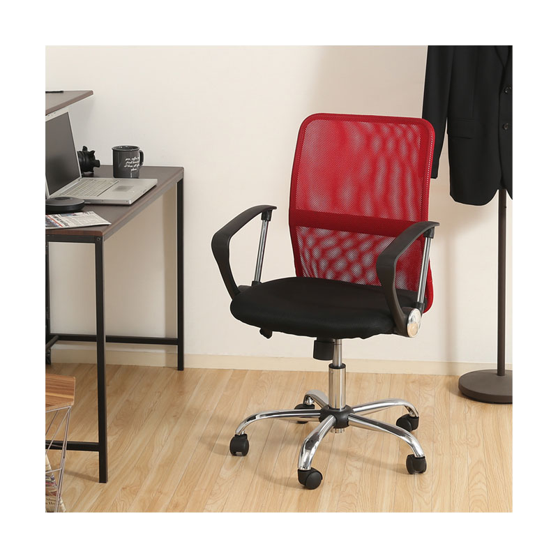 メッシュバックチェアー HF-78RD レッド C/D:90875