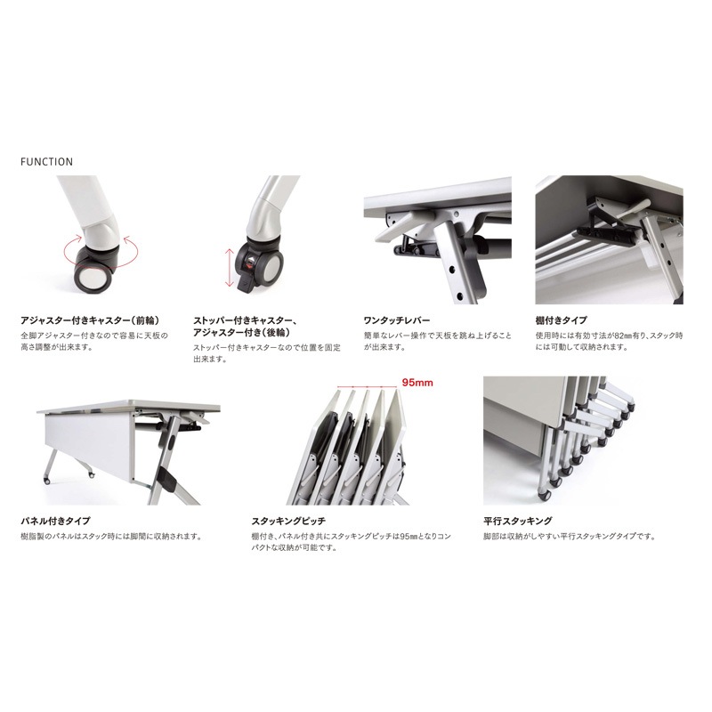 SAKTテーブル（棚付き・パネルなしタイプ）SAKT-1845（M4）