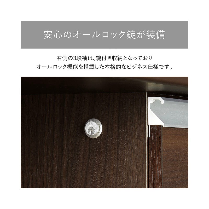 エクティー 国産役員用両袖デスク（W1800×D750×H714）MKG-1875DW