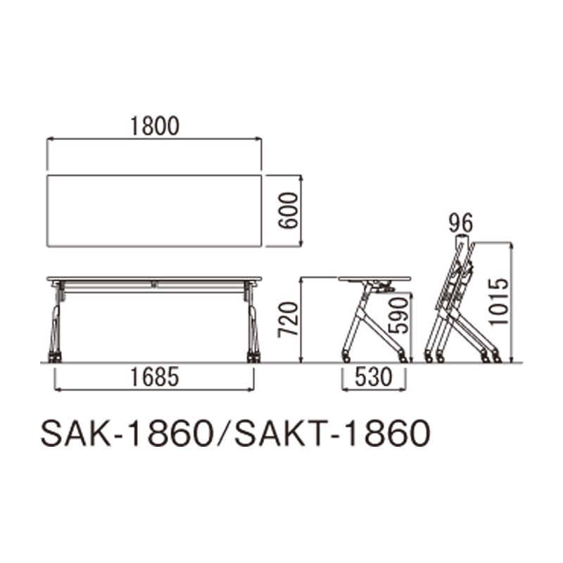 SAKTテーブル（棚付き・パネルなしタイプ）SAKT-1860（M4）