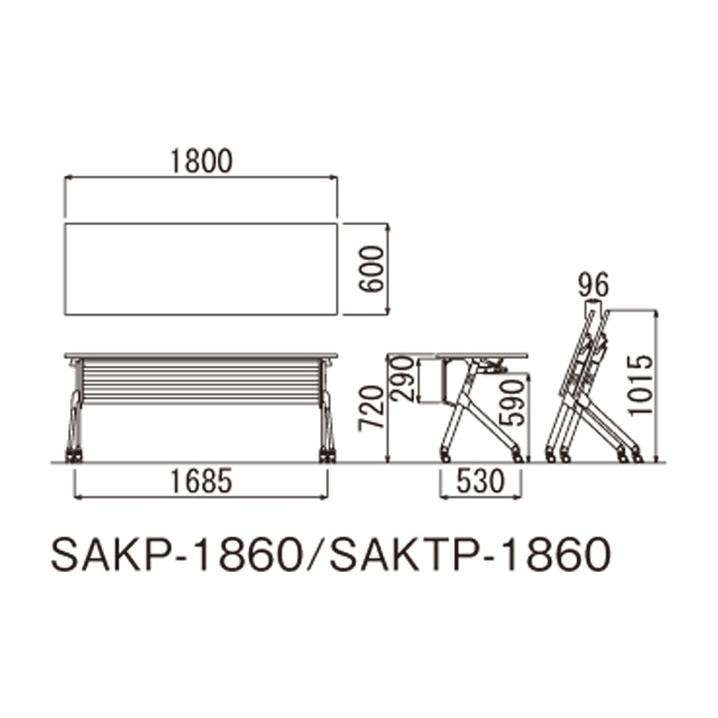 SAKTPテーブル(棚付き・パネル付きタイプ)SAKTP-1860(M4)