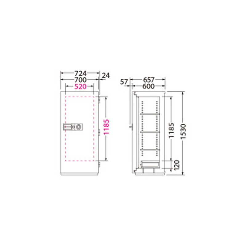 大型耐火金庫 NCSシリーズ 100万変換ダイヤル式 NCS-40