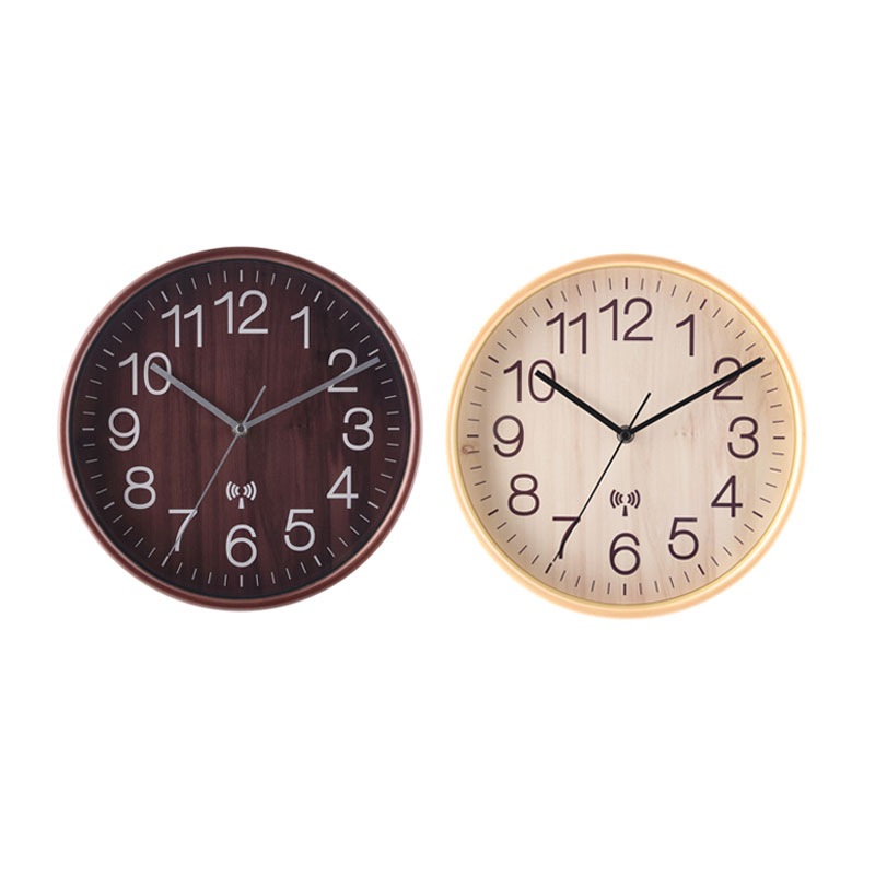 【セット数:3pcs】電波掛時計 プライウッド Φ２８ｃｍ [C/D:27350] [C/D:27351]