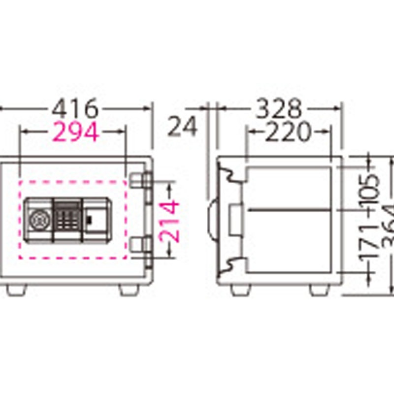 小型耐火金庫 STANDARDシリーズ　テンキー式　BES-9PK