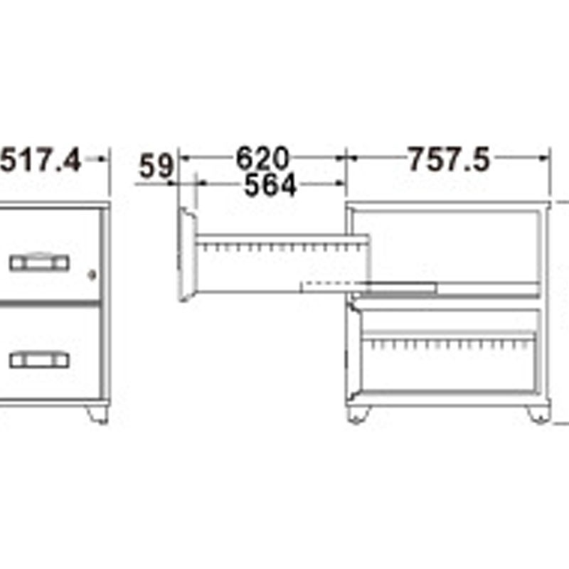 耐火キャビネット EBシリーズ オールロックシリンダー式 2段 EB4-2G