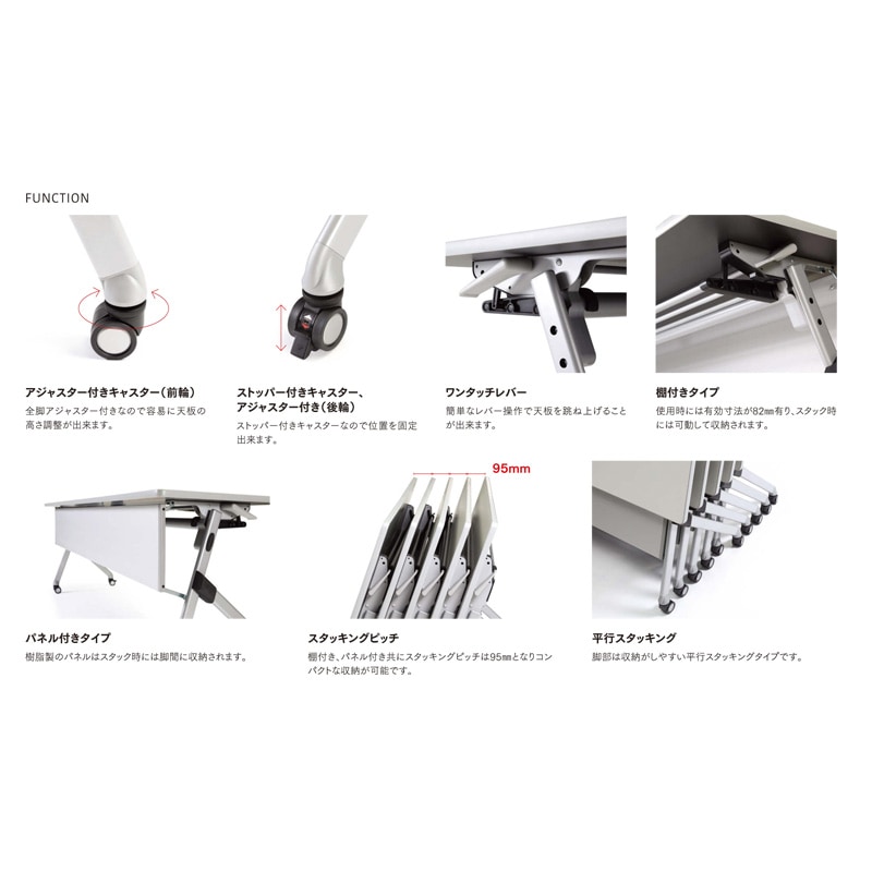 SAKPテーブル（棚なし・パネル付きタイプ）SAKP-2160（M4）