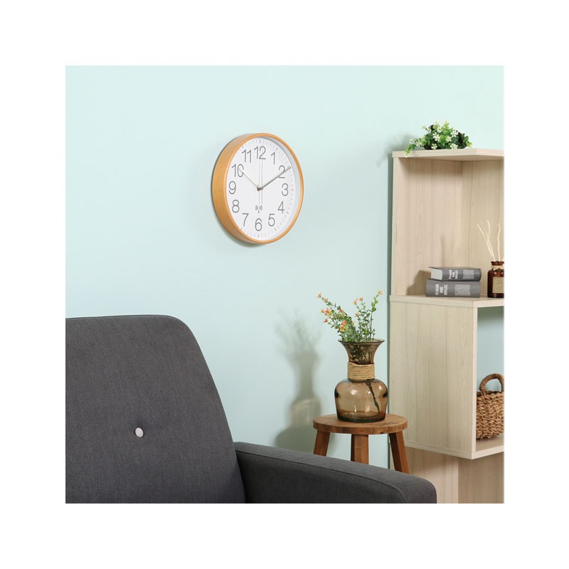 【セット数:3pcs】電波掛時計 プライウッド Φ２８ｃｍ  [C/D:27352] [C/D:27353]