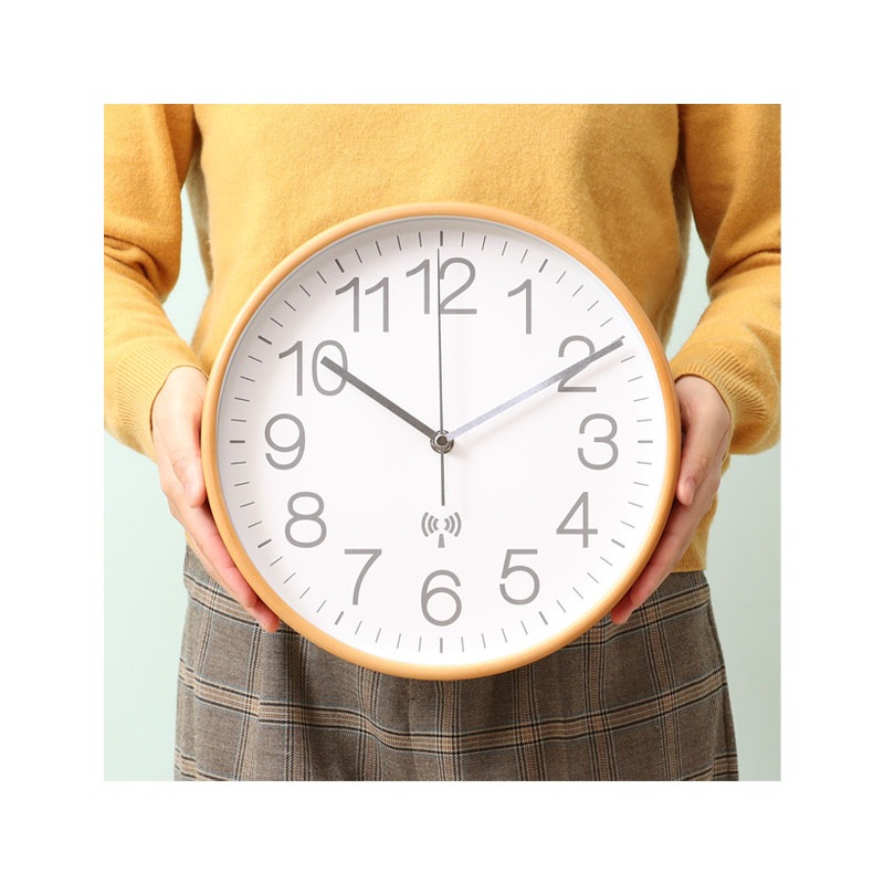 【セット数:3pcs】電波掛時計 プライウッド Φ２８ｃｍ  [C/D:27352] [C/D:27353]