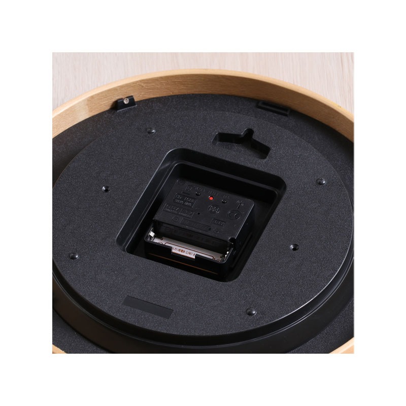 【セット数:3pcs】電波掛時計 プライウッド Φ２８ｃｍ  [C/D:27352] [C/D:27353]