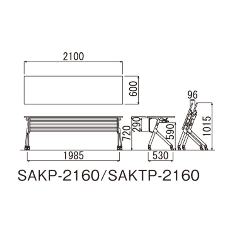 SAKTPテーブル（棚付き・パネル付きタイプ）SAKTP-2160（M4）　