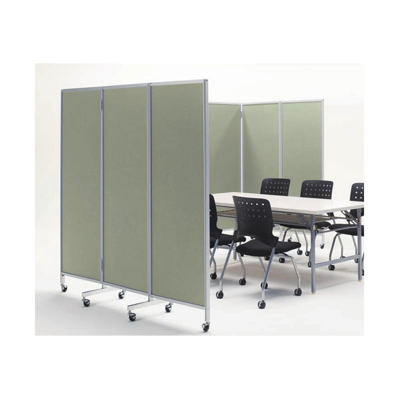 三ツ折衝立（防炎布張り）　楢-66C