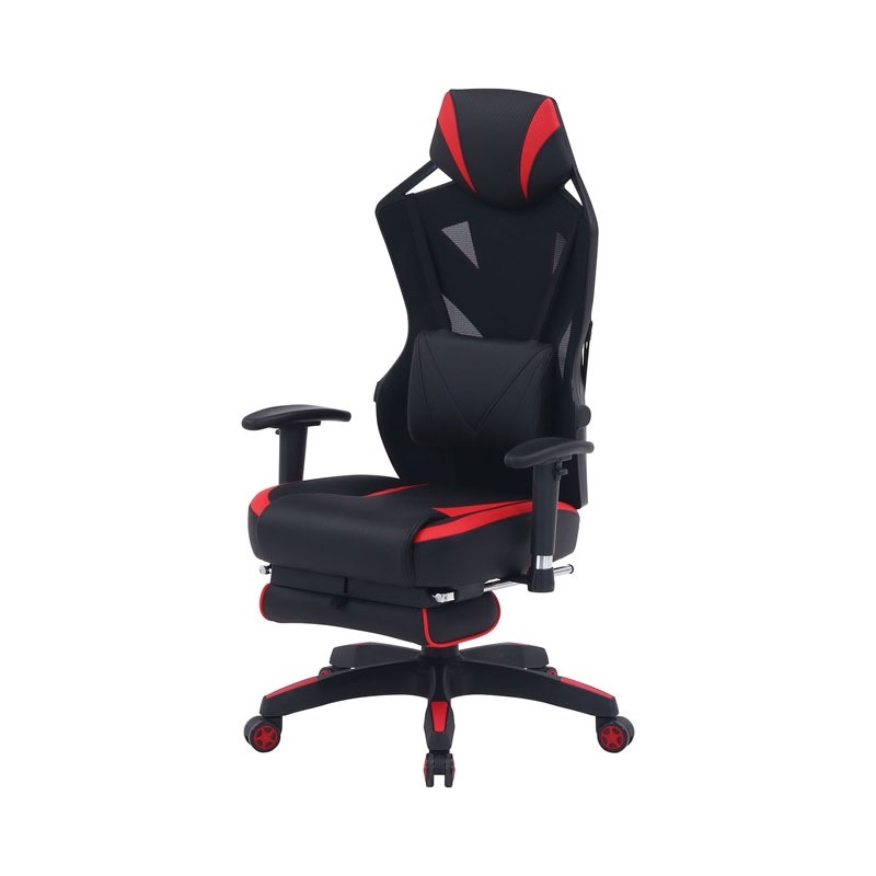 メッシュゲーミングチェア レイズ フットレスト付きＲＤ C/D:19429