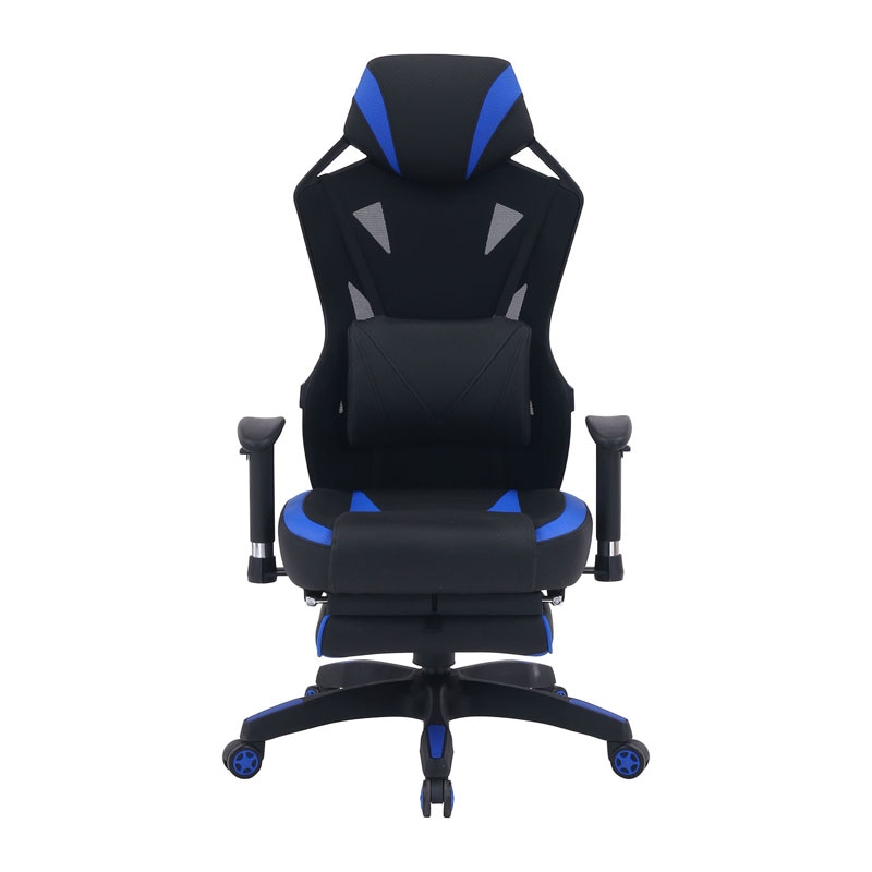 メッシュゲーミングチェア レイズ フットレスト付きＢＬ C/D:19430