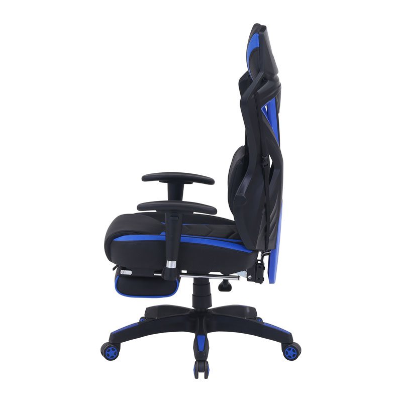 メッシュゲーミングチェア レイズ フットレスト付きＢＬ C/D:19430