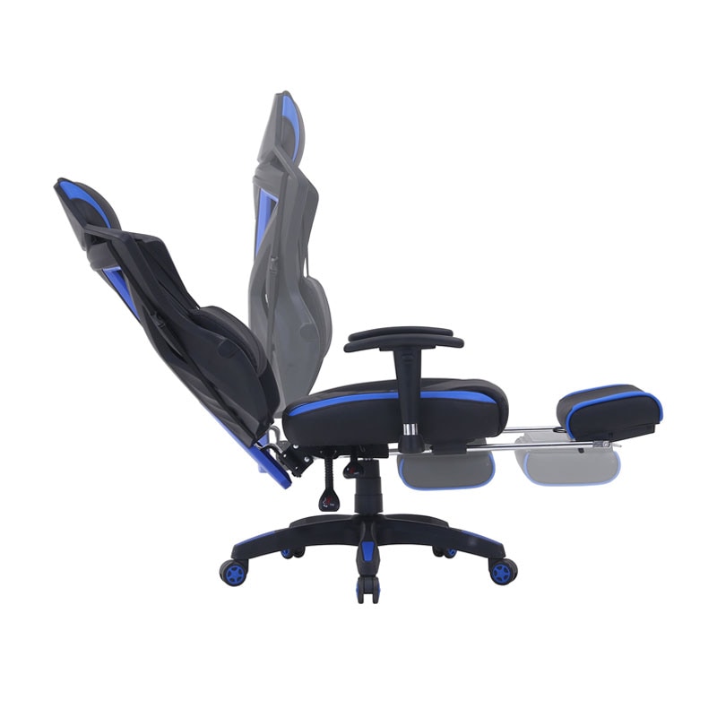 メッシュゲーミングチェア レイズ フットレスト付きＢＬ C/D:19430