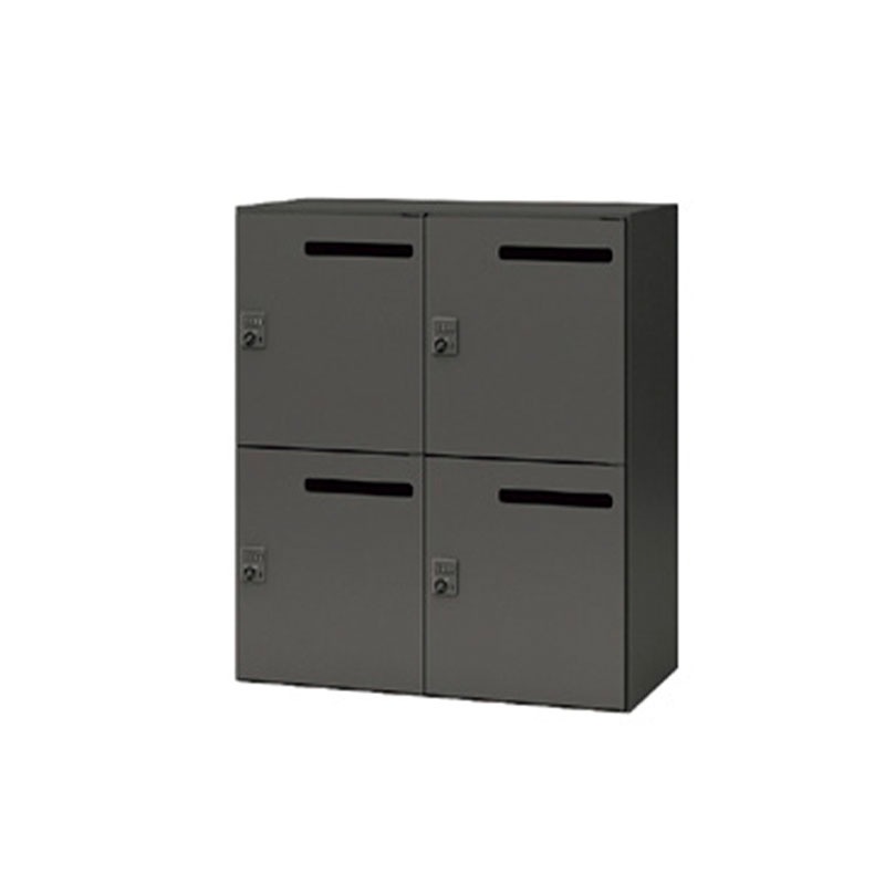 パーソナルロッカー（W900㎜）4人用 投入口有 ポケット有 ダイヤル錠 CW-0911PLMPD4-BB