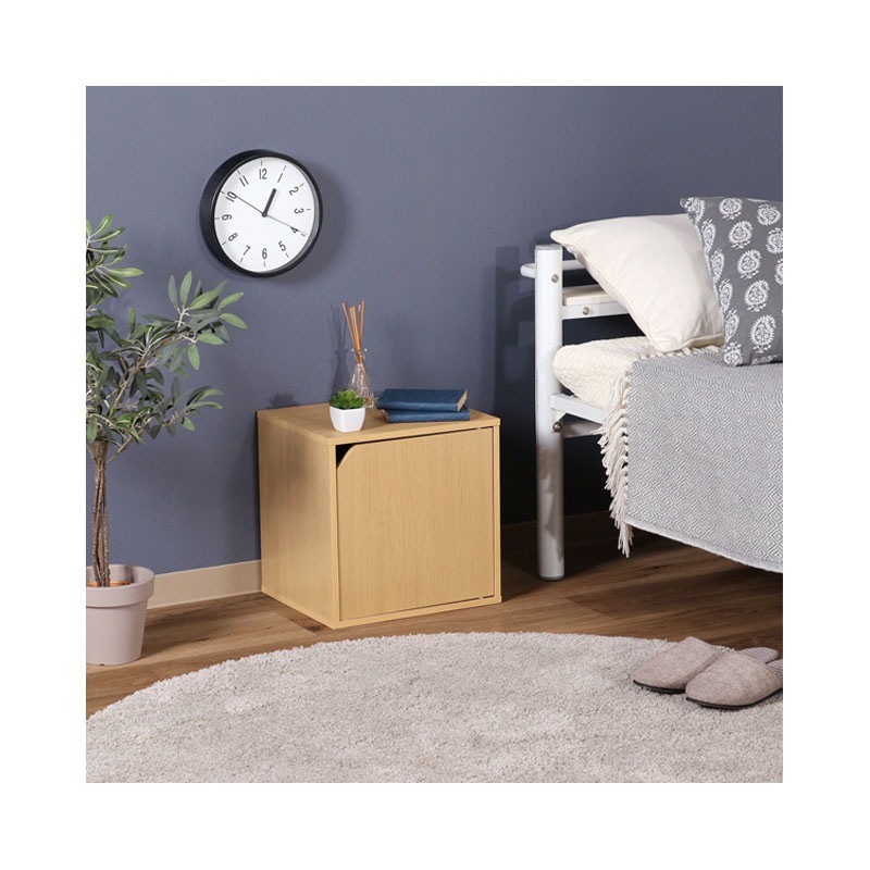 【セット数:2pcs】キューブボックス 扉付 ナチュラル ＣＢ３５ＤＲ（ＮＡ）C/D:81905