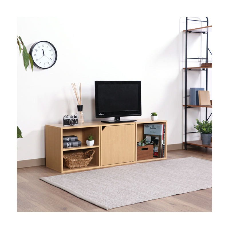 【セット数:2pcs】キューブボックス 扉付 ナチュラル ＣＢ３５ＤＲ（ＮＡ）C/D:81905