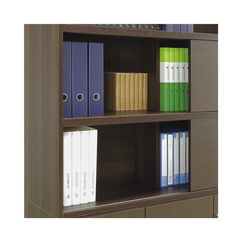 ソフィーダ 国産役員用スライド扉付き書庫(W1200×D400×H1820)MKV-1218BS