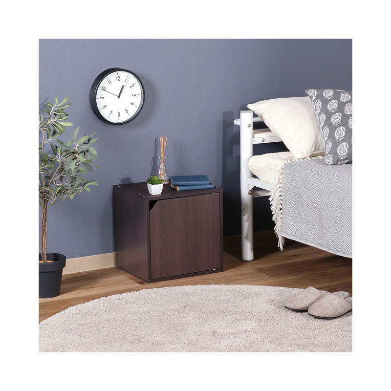 【セット数:2pcs】キューブボックス 扉付 ブラウン ＣＢ３５ＤＲ（ＢＲ）C/D:81906