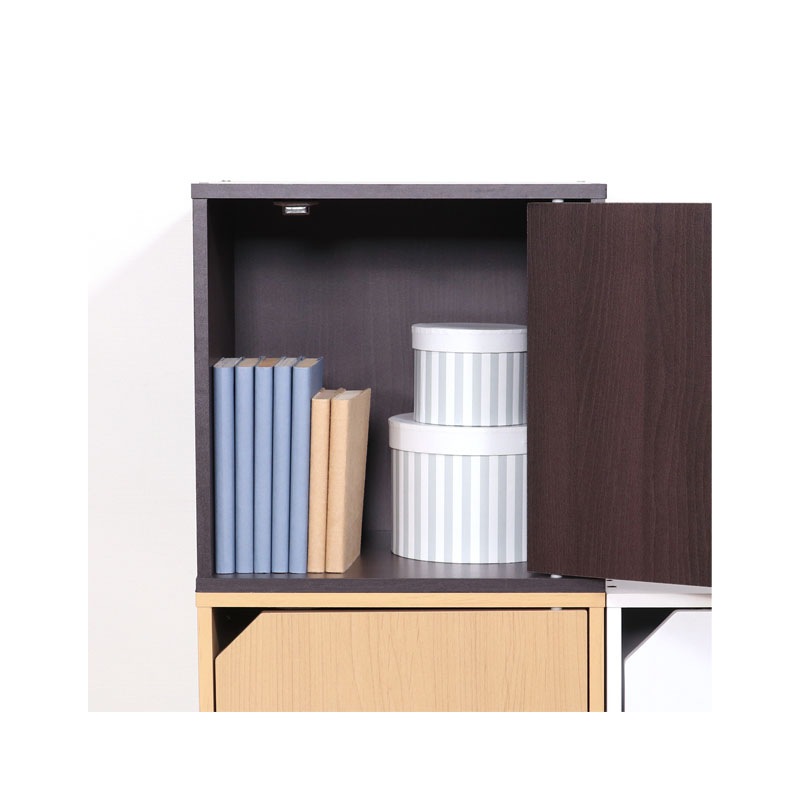 【セット数:2pcs】キューブボックス 扉付 ブラウン ＣＢ３５ＤＲ（ＢＲ）C/D:81906