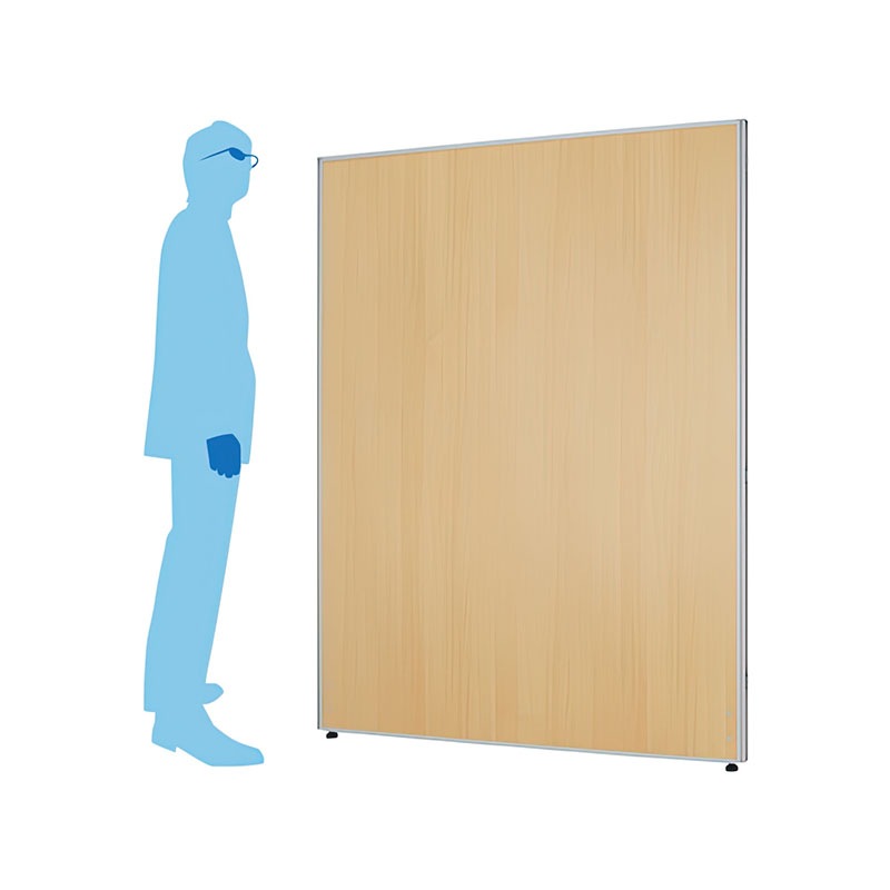 木目調ローパーテーション（H1600×W1200）ブラックフレーム　　PW1216