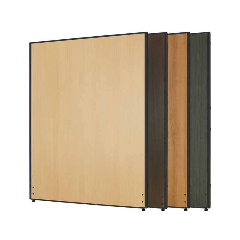 木目調ローパーテーション（H1600×W1200）ブラックフレーム　　PW1216