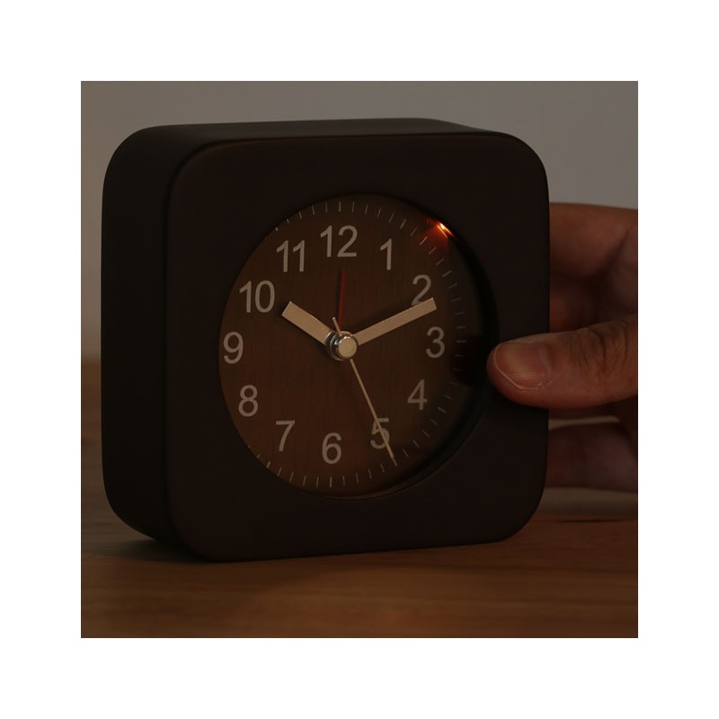 【セット数:6pcs】置時計 ウッド スクエア [C/D:36695][C/D:36696][C/D:36697]