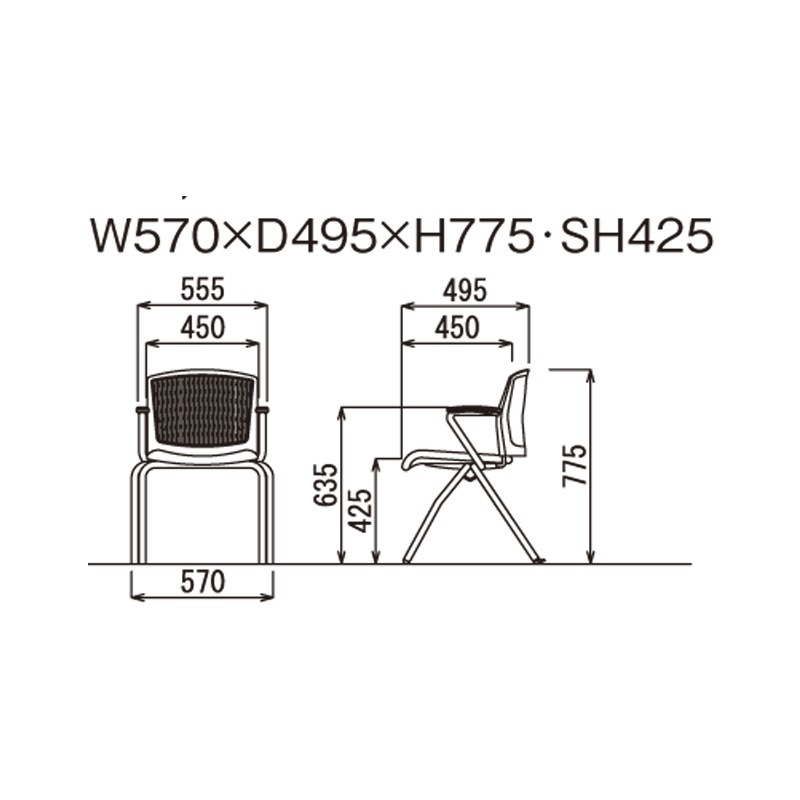背張りなし肘付きタイプ MC-381W ホワイトシェル