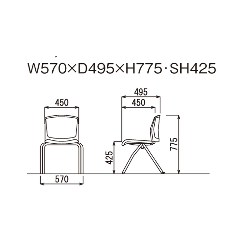 背張り付き肘なしタイプ MC-390W　ホワイトシェル
