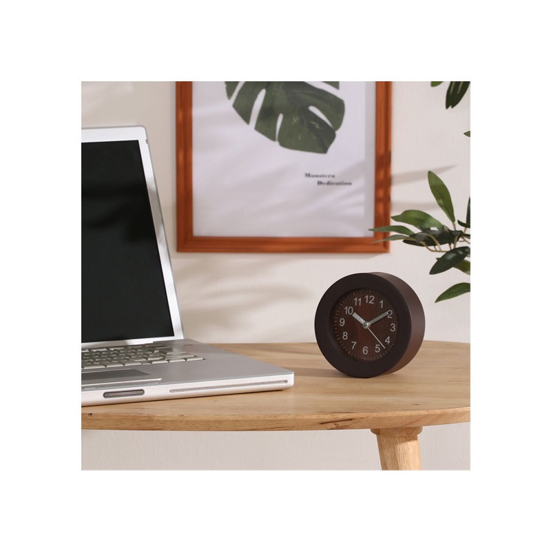 【セット数:6pcs】置時計 ウッド ラウンド [C/D:36698][C/D:36699][C/D:36700]