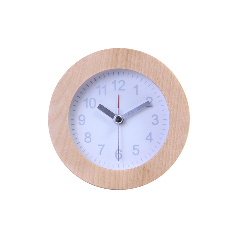 【セット数:6pcs】置時計 ウッド ラウンド [C/D:36698][C/D:36699][C/D:36700]