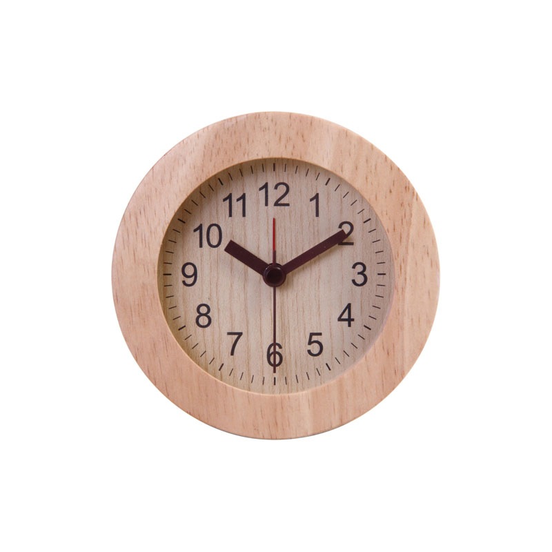 【セット数:6pcs】置時計 ウッド ラウンド [C/D:36698][C/D:36699][C/D:36700]