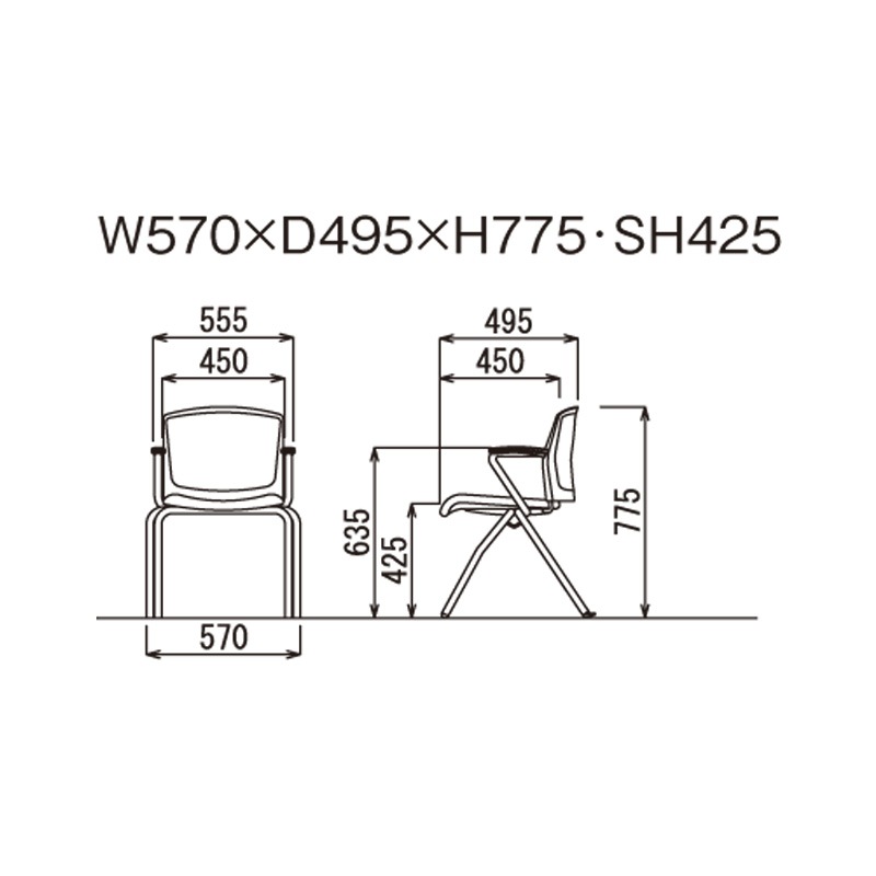 背張り付き肘付きタイプ MC-391G グレーシェル