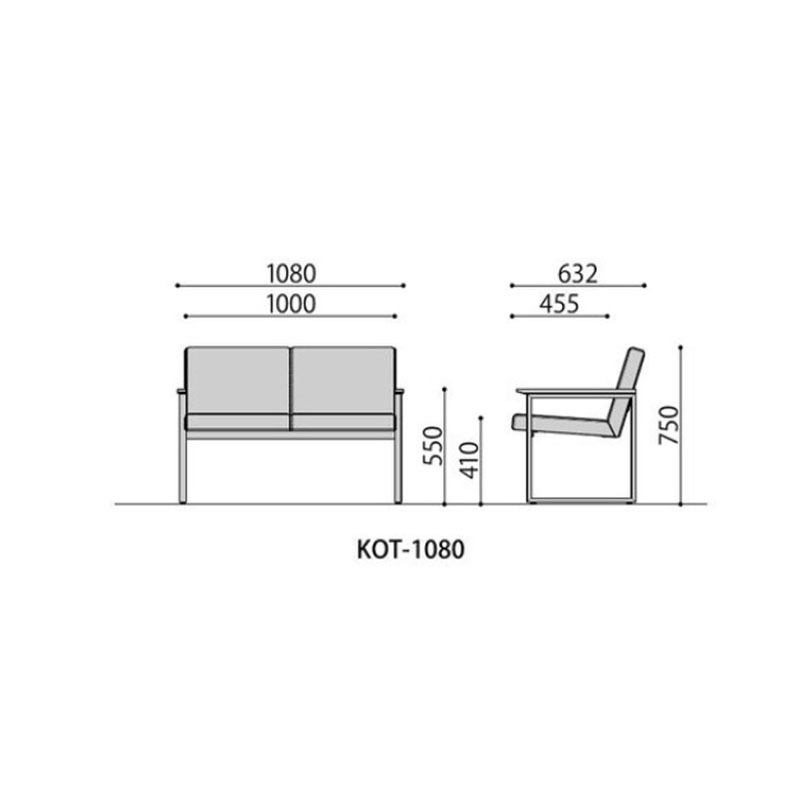 応接イス　KOT-1080(BK)
