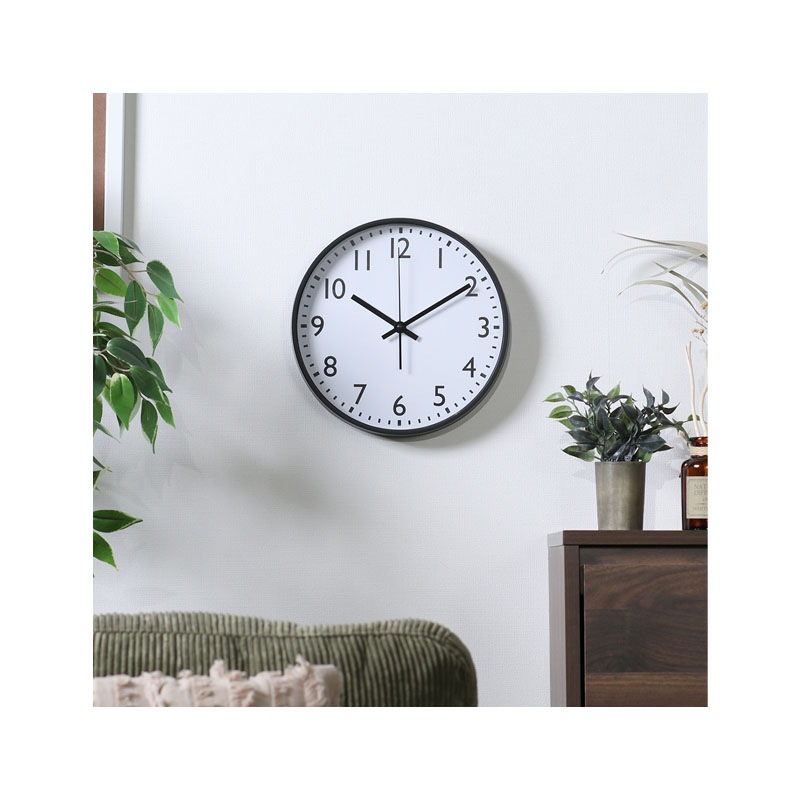【セット数:6pcs】静音式掛時計シンプル ２５㎝ [C/D:37858][C/D:37859]