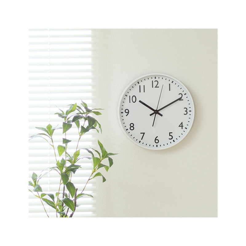 【セット数:6pcs】静音式掛時計シンプル ２５㎝ [C/D:37858][C/D:37859]