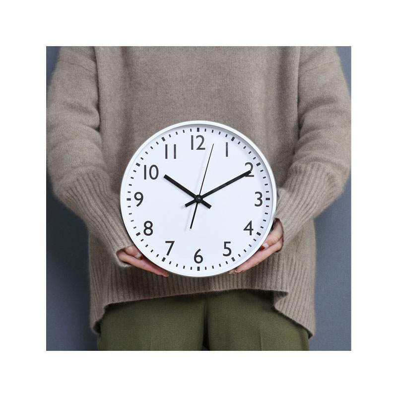 【セット数:6pcs】静音式掛時計シンプル ２５㎝ [C/D:37858][C/D:37859]